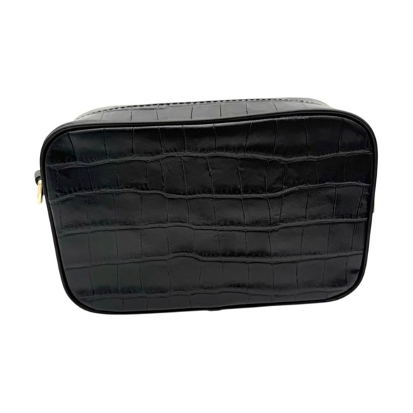 Marc Jacobs Flash Croc-Embossed Crossbody Bag Black Leather Gold Hardware - Picture 11 of 13